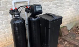 water softener on a yard